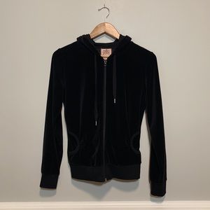 Black velvet zip up jacket
